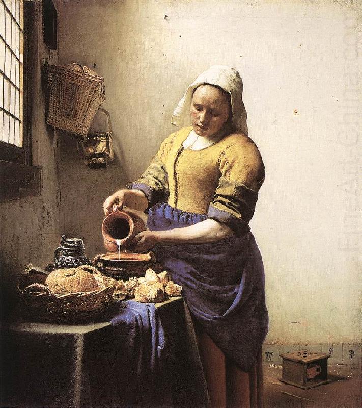 VERMEER VAN DELFT, Jan The Milkmaid yi oil painting picture